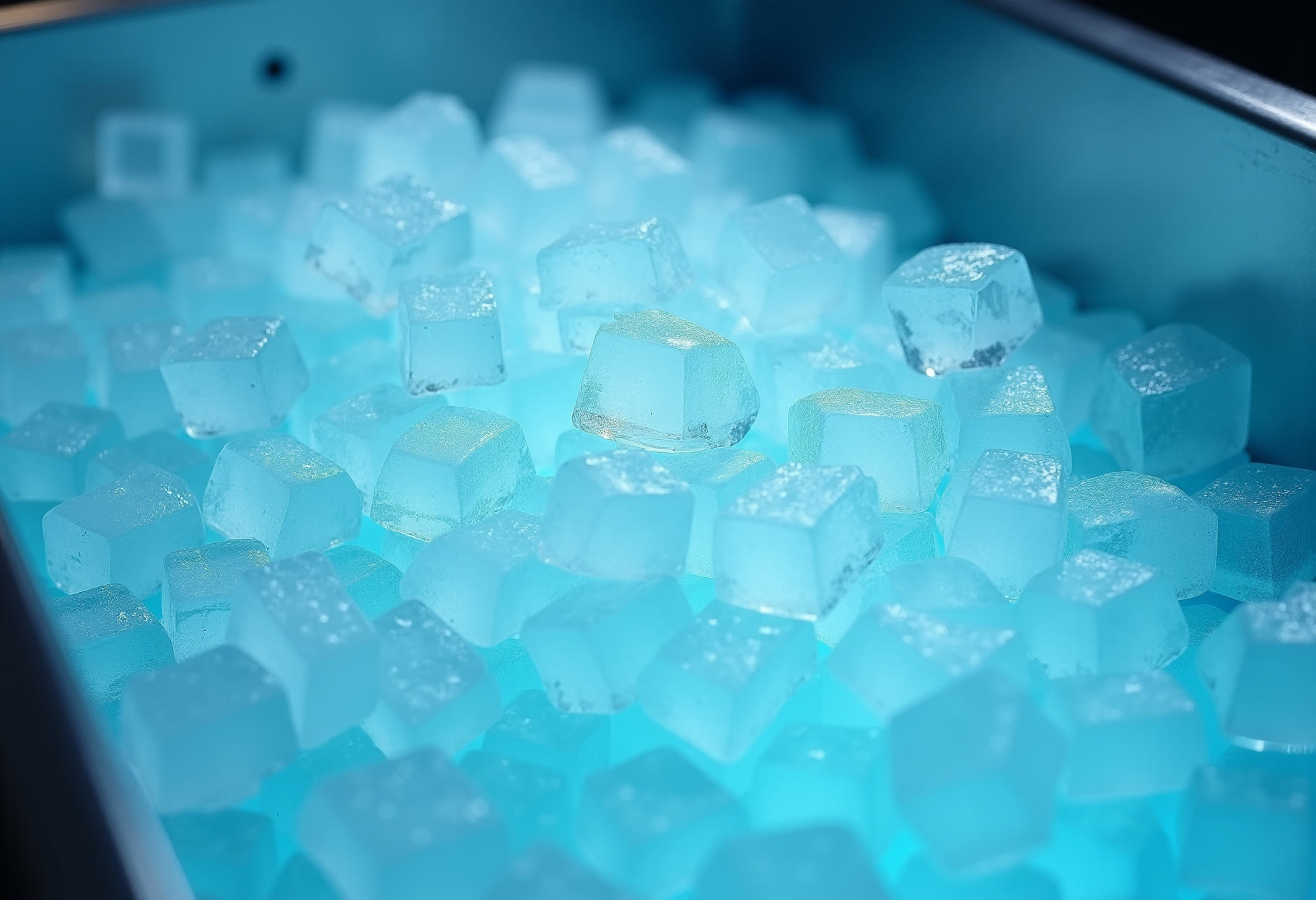 Fresh ice off a serviced machine